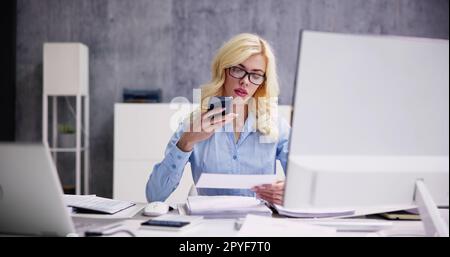 Remote Check Deposit Taking Photo Stock Photo