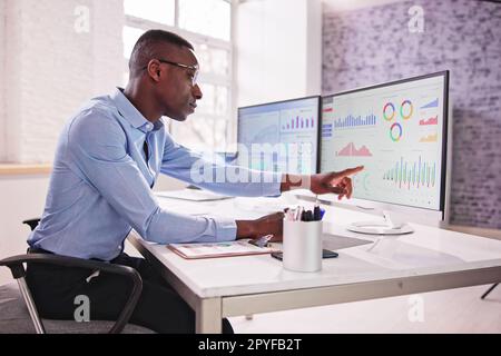 Financial Business Analytics Data Dashboard Stock Photo