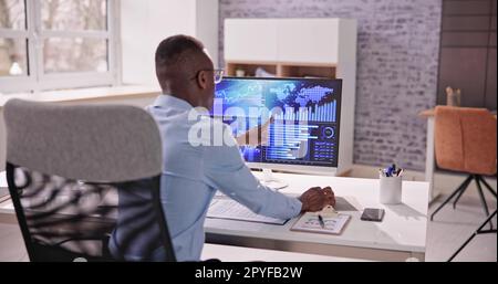 African American Data Analyst Stock Photo