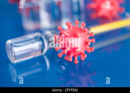 Close up medical syringe with a vaccine Stock Photo