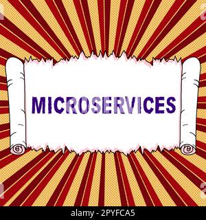 Conceptual display Microservices. Conceptual photo Software development technique Building single function module Stock Photo