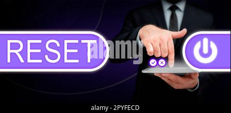 Text caption presenting Reset, Word Written on cause device return to ...