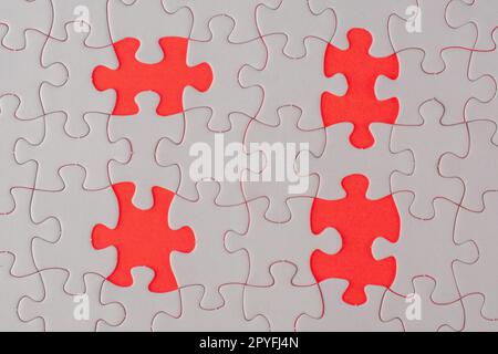 Missing piece of white jigsaw puzzle Stock Photo