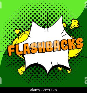 Sign displaying Flashbacks, Business approach interruption of ...