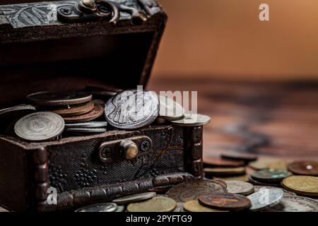 Old coins from around the world from 1940 to the new millennium Stock Photo