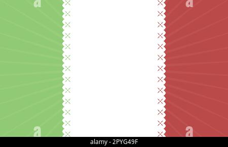 Perforated paper -or 'papel picado'- with Mexican tricolor and blank space for national holidays. Template in flat colors. Stock Vector