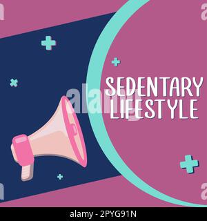 Handwriting text Sedentary Lifestyle. Word for ways and means of life involved in much sitting and low physical activity Stock Photo