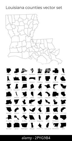 Louisiana US State Blank Vector - Louisiana Map With Shapes Of Regions Blank Vector Map Of The Us State With Counties Borders Of The Us State For Your Infographic 2pyg9b4