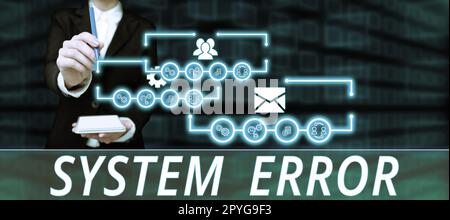 Writing displaying text System Error. Word Written on Technological failure Software collapse crash Information loss Stock Photo