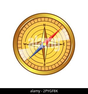 Compass vector illustration in cartoon style isolated on white background Stock Vector
