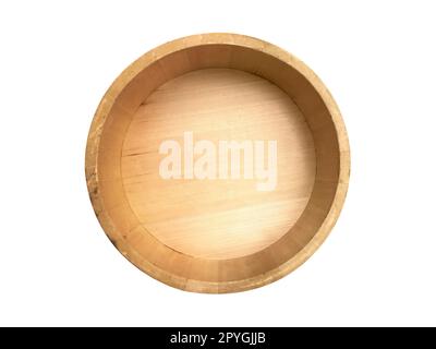 Wooden bucket isolated on white background Stock Photo
