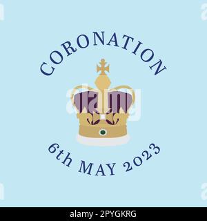 Coronation 6th May 2023 vector illustration on a light blue background Stock Vector