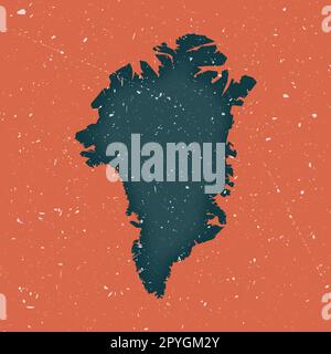 Greenland vintage map. Grunge map of the country with distressed texture. Greenland poster. Vector illustration. Stock Vector
