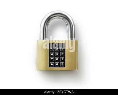 Code locked padlock on the white background. concept security Stock ...