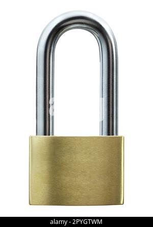 Metal padlock isolated on white background Stock Photo