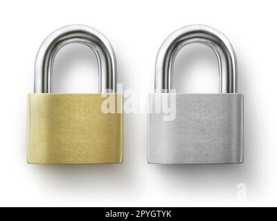 Locked Padlock on the white background Stock Photo