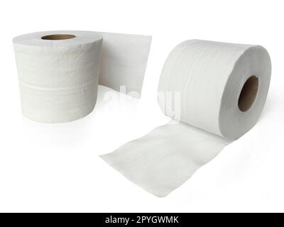 toilet paper, tissue paper roll isolated on white background Stock Photo