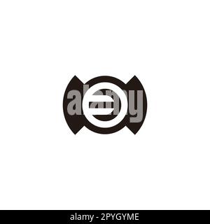 Number 3 letter M, circle geometric symbol simple logo vector Stock Vector