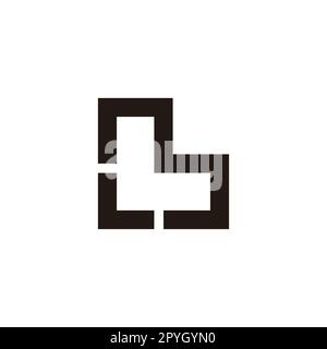 Letter M and L, outline geometric symbol simple logo vector Stock Vector