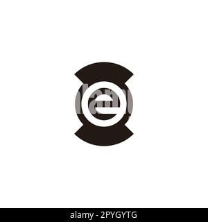 Letter e hourglass, circle geometric symbol simple logo vector Stock Vector
