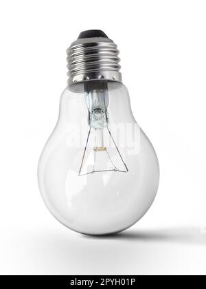 lighted bulb isolated on white background Stock Photo