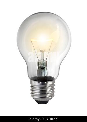 lighted bulb isolated on white background Stock Photo