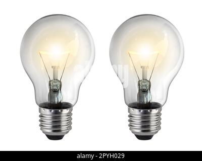 lighted bulb isolated on white background Stock Photo