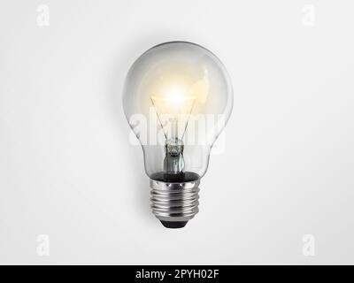 lighted bulb isolated on white background Stock Photo