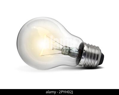 lighted bulb isolated on white background Stock Photo