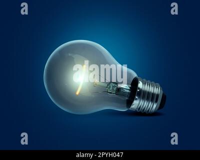 light bulb on blue background Stock Photo