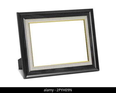 wooden desktop picture frame isolated on white Stock Photo