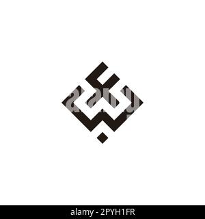 Letter W and f square geometric symbol simple logo vector Stock Vector