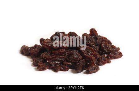 Pile of Organic Raisins Isolated on White Background Stock Photo