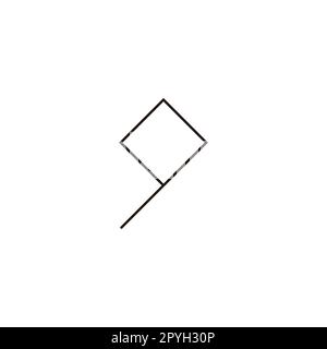 Number 9 line, square geometric symbol simple logo vector Stock Vector