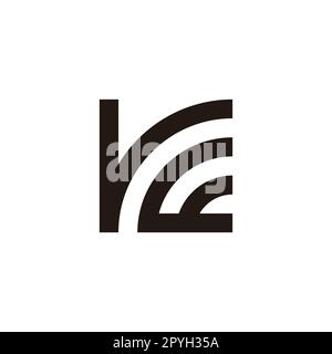 Letter r and E curve. square geometric symbol simple logo vector Stock Vector