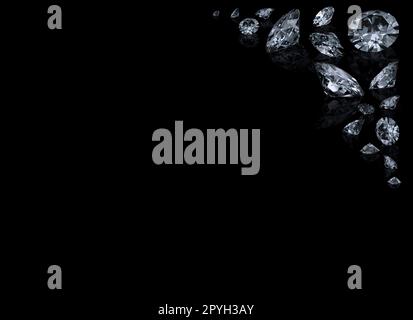3d diamonds on a blue background. render Stock Photo - Alamy