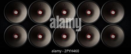 Ten loudspeaker using as background or header Stock Photo