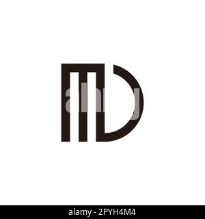 Letter MD connect, D geometric symbol simple logo vector Stock Vector