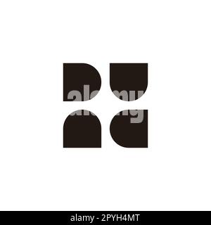Four bullets, turn, geometric symbol simple logo vector Stock Vector