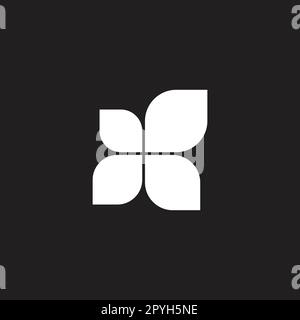 Four leaves, butterfly geometric symbol simple logo vector Stock Vector