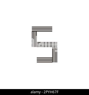 Letter S striped, fold geometric symbol simple logo vector Stock Vector