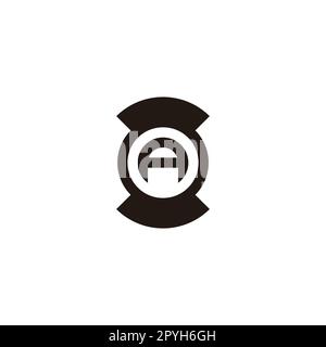 Letter A hourglass, circle geometric symbol simple logo vector Stock Vector
