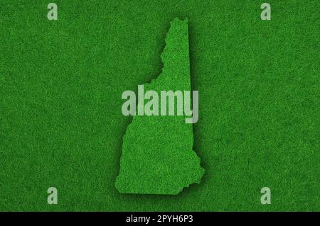 Map of New Hampshire on green felt Stock Photo