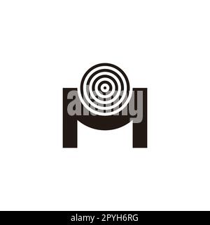 Letter M onion geometric symbol simple logo vector Stock Vector