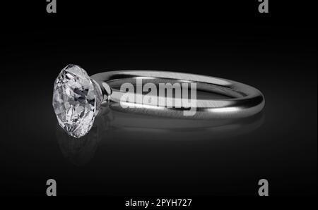 Diamond ring on black background Stock Photo