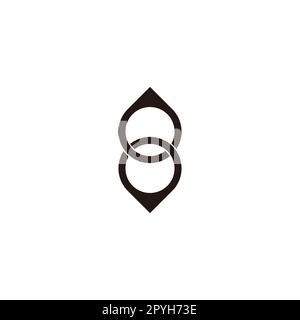 Water drop and location, number 8 geometric symbol simple logo vector Stock Vector