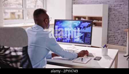 African American Data Analyst Stock Photo