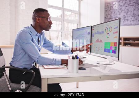 Financial Business Analytics Data Dashboard Stock Photo