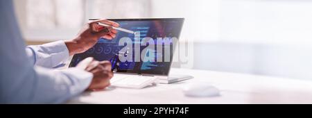 Data Analyst Using Data Analytics KPI Stock Photo