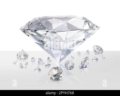 Group of diamonds placed on white background Stock Photo - Alamy